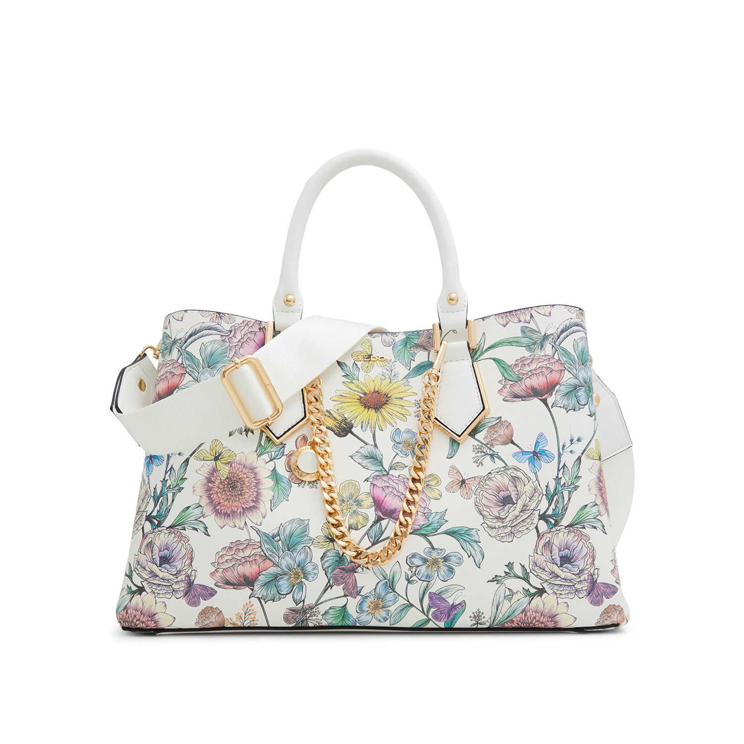 Λευκή φλοράλ τσάντα χειρός BAELI