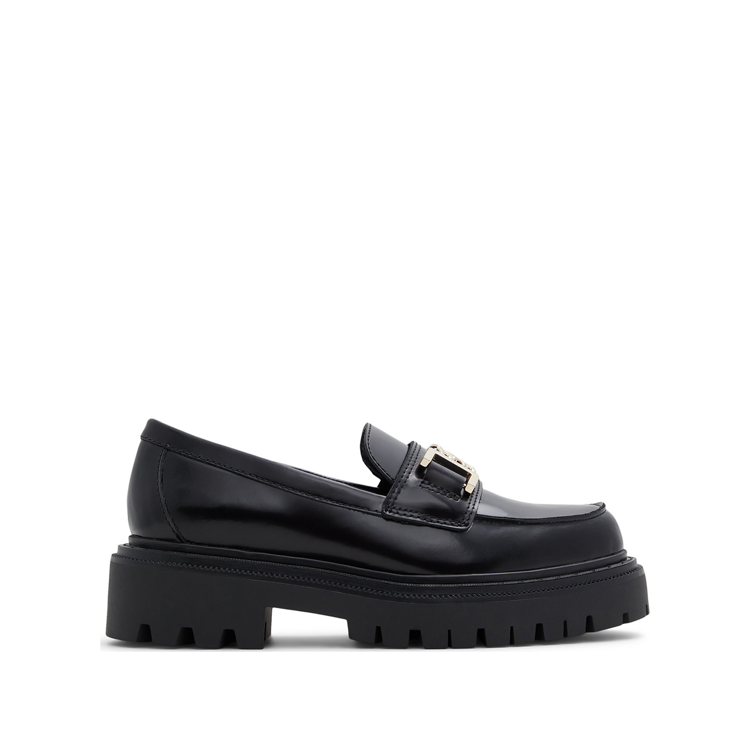 Μαύρο δερμάτινο chunky loafer BIGLANE