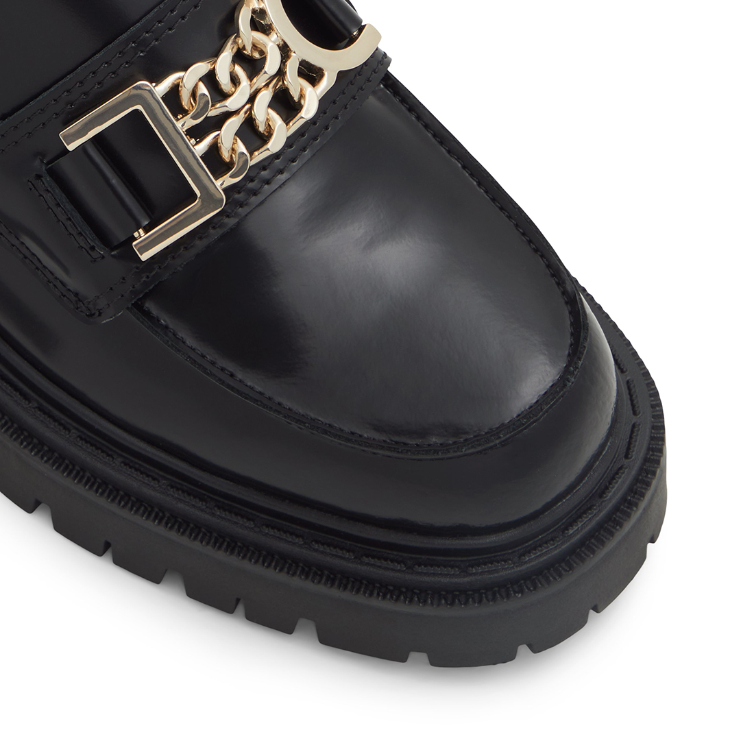 Μαύρο δερμάτινο chunky loafer BIGLANE