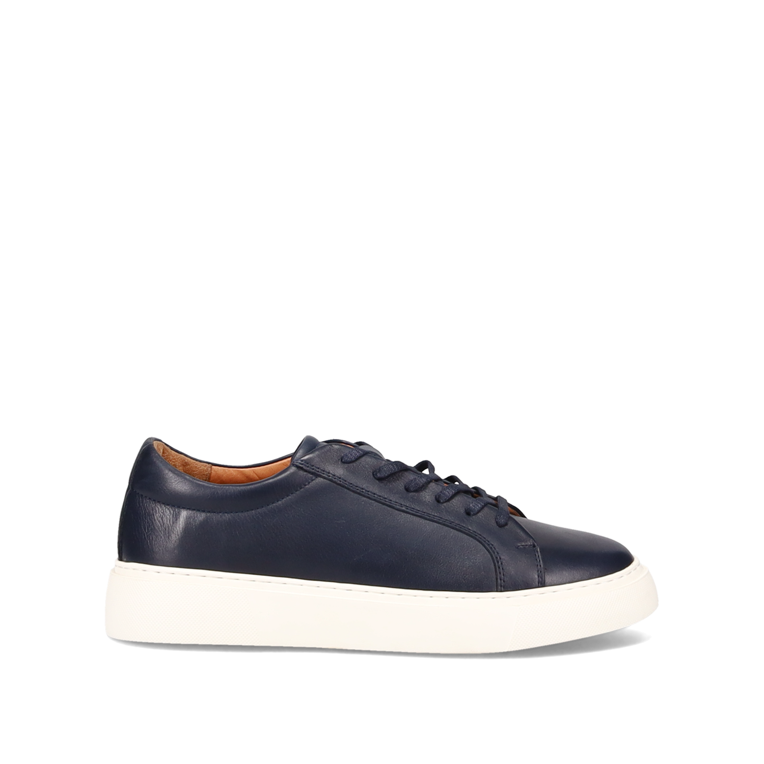 Μπλε δερμάτινο ανδρικό sneaker