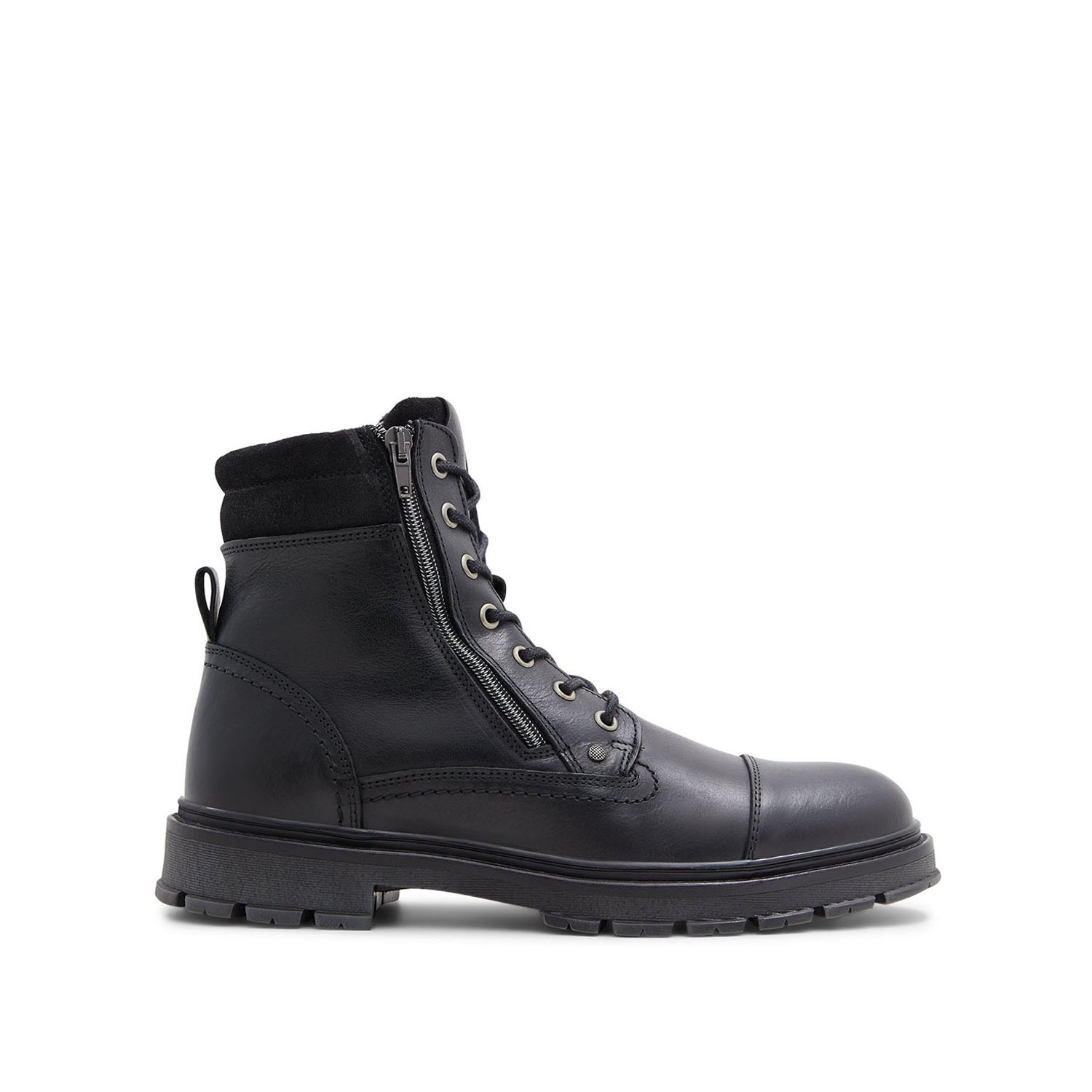 Μαύρο δερμάτινο ανδρικό μποτάκι CALESETH