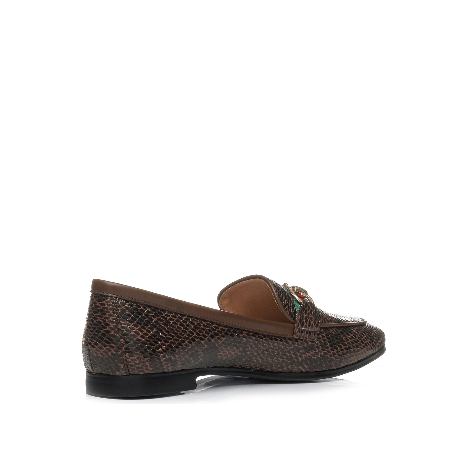  Καφέ snakeskin loafer - 3