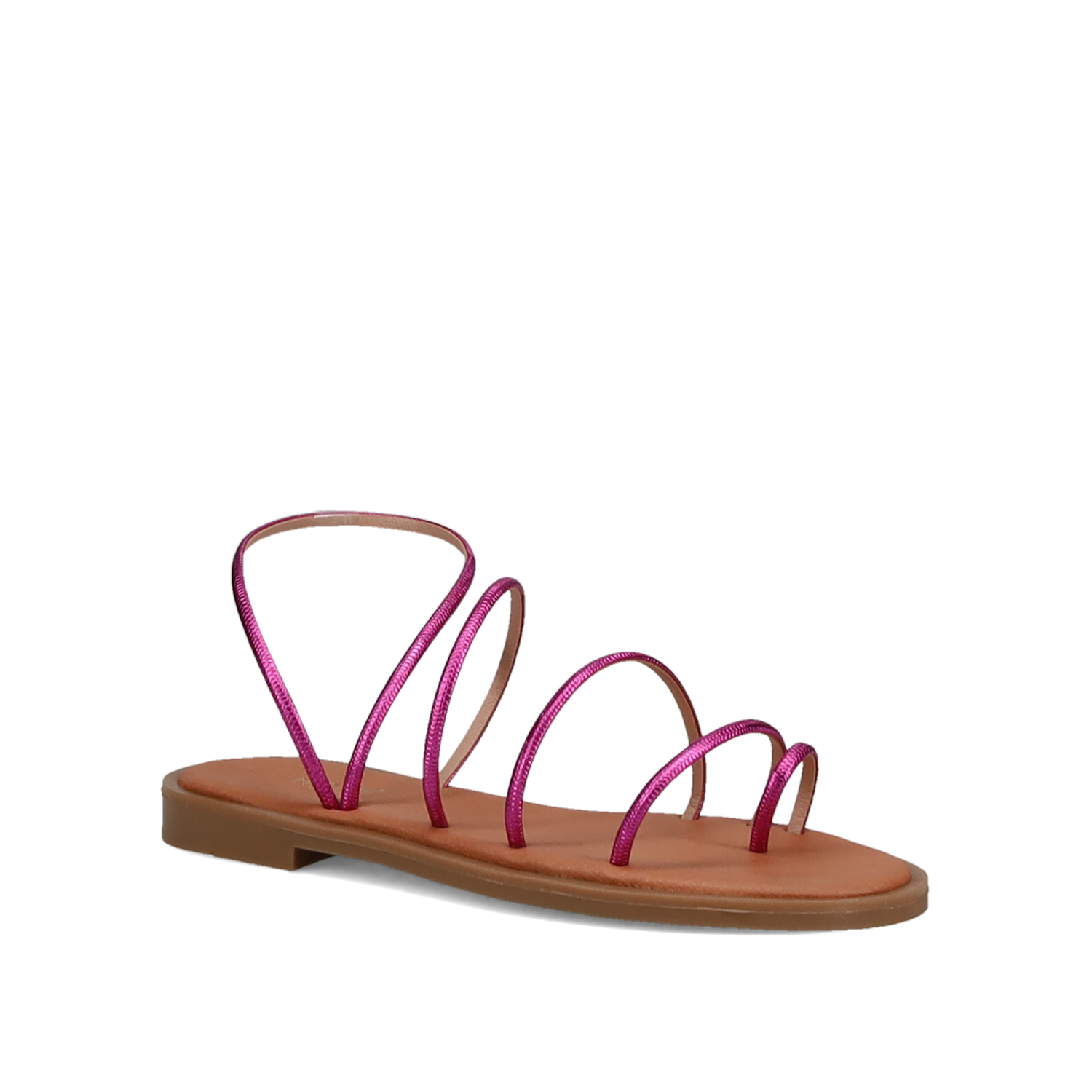Φούξια μεταλλιζέ multistrap σανδάλι