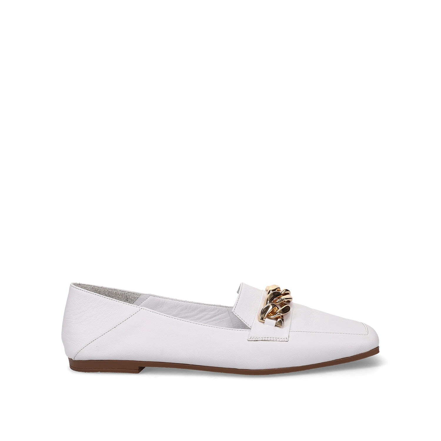 Λευκό δερμάτινο μοκασίνι