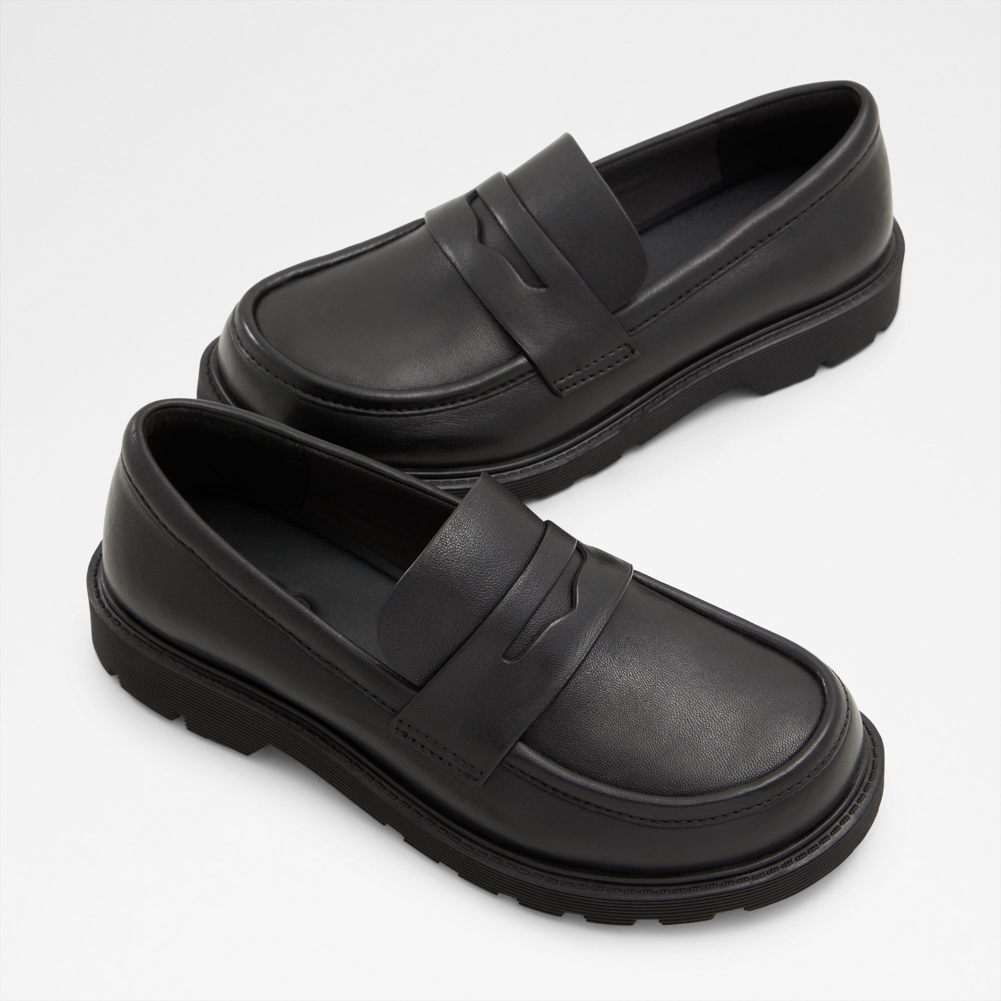 Μαύρο δερμάτινο loafer HARMONYX