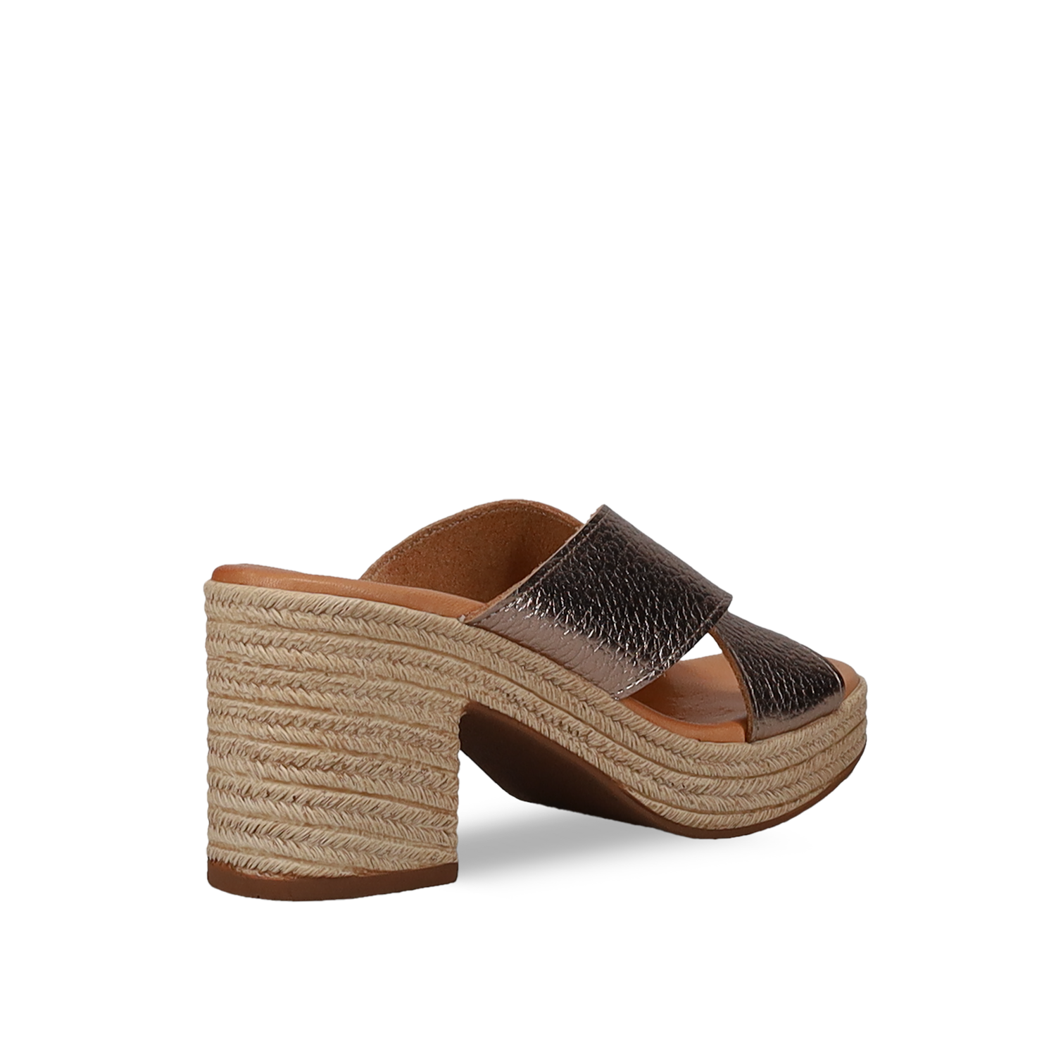 Μπρονζέ δερμάτινο mule πέδιλο φωτογραφία