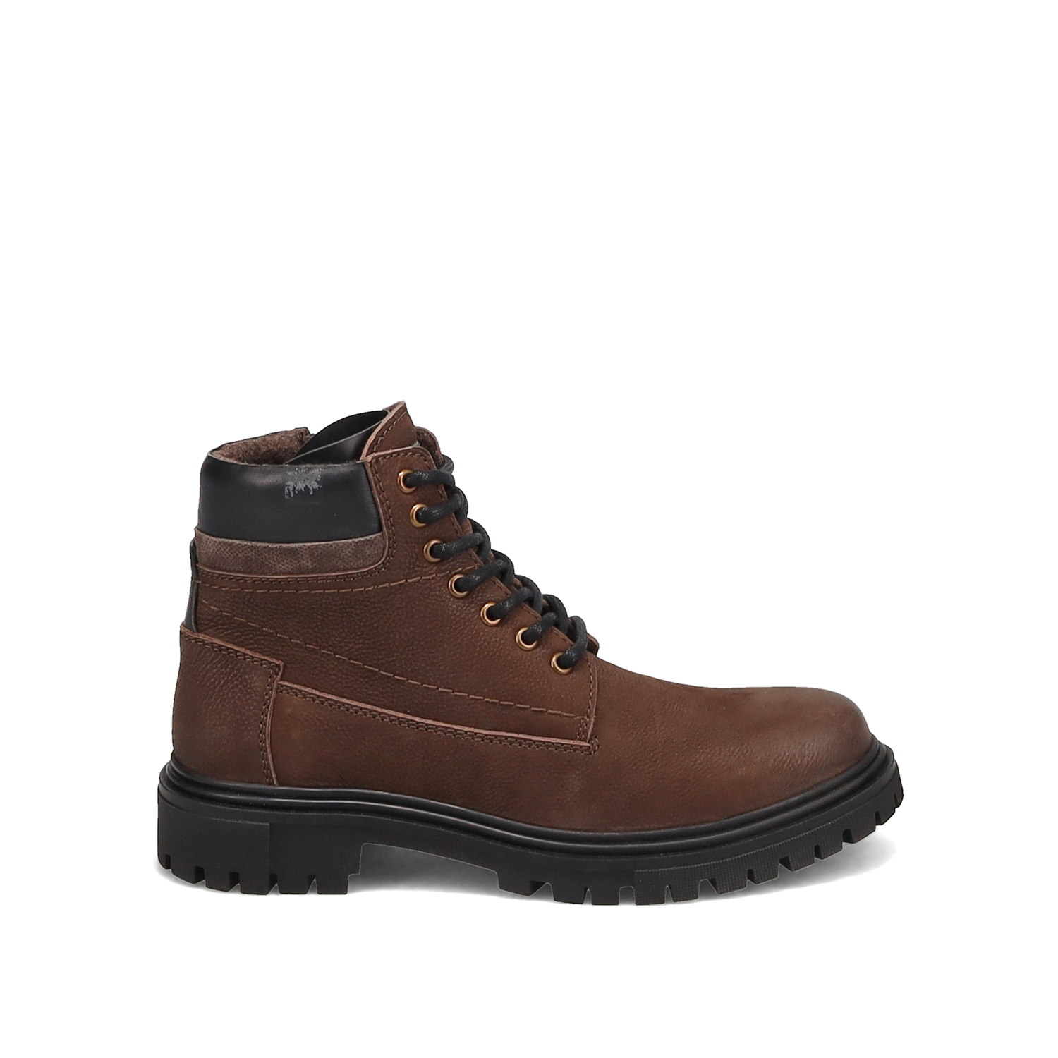 Καφέ δερμάτινο ανδρικό μποτάκι