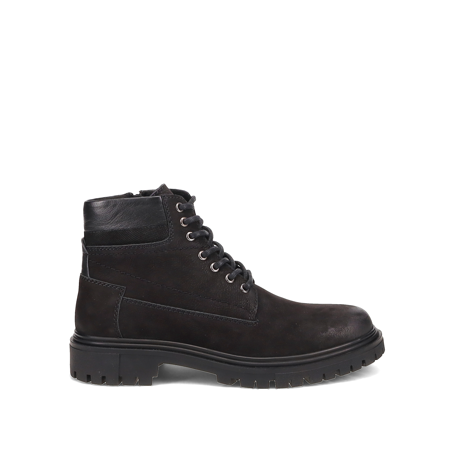 Μαύρο δερμάτινο ανδρικό μποτάκι