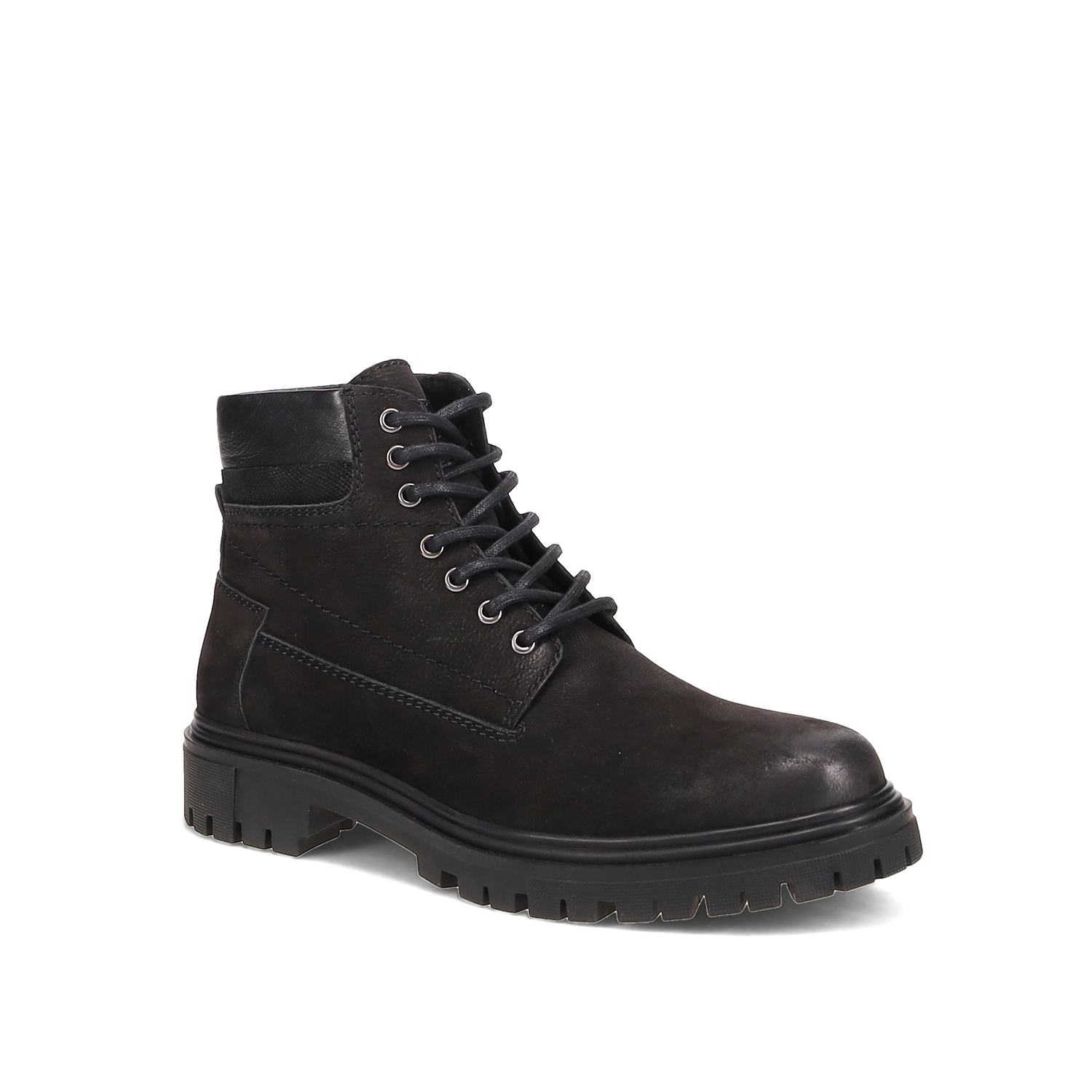 Μαύρο δερμάτινο ανδρικό μποτάκι φωτογραφία