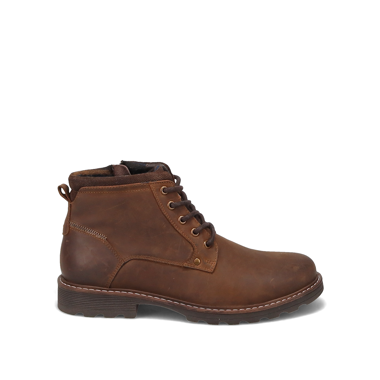 Καφέ δερμάτινο ανδρικό μποτάκι