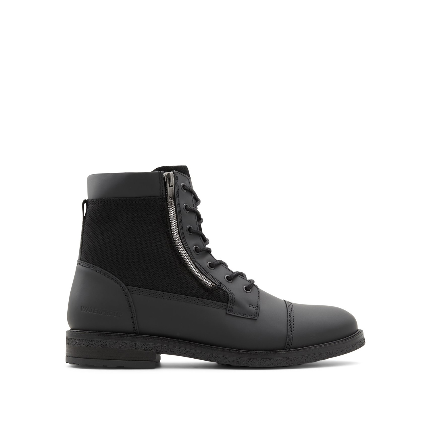 Μαύρο δερμάτινο ανδρικό μποτάκι KEDAEN