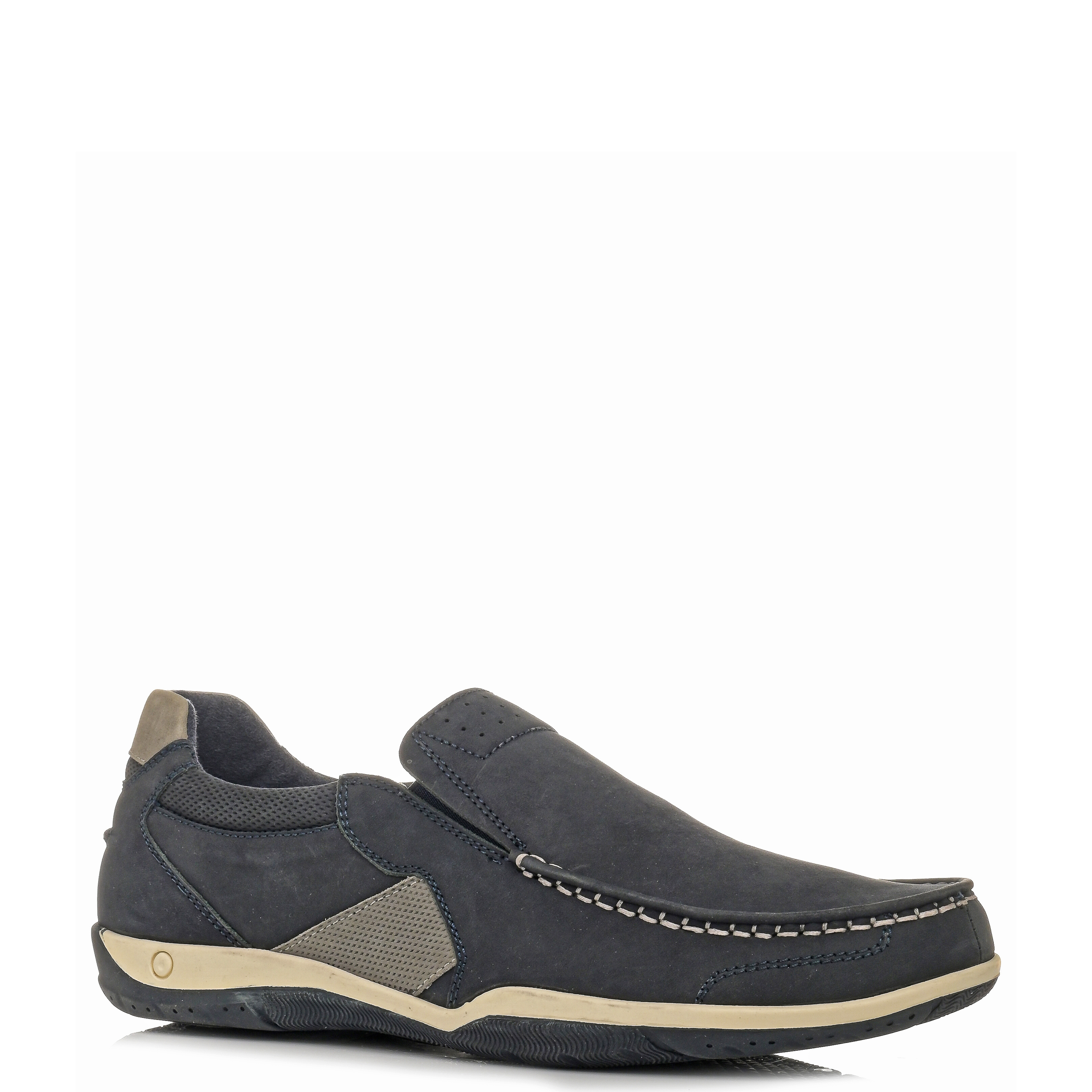 Ανδρικό δερμάτινο μπλέ boat shoe φωτογραφία