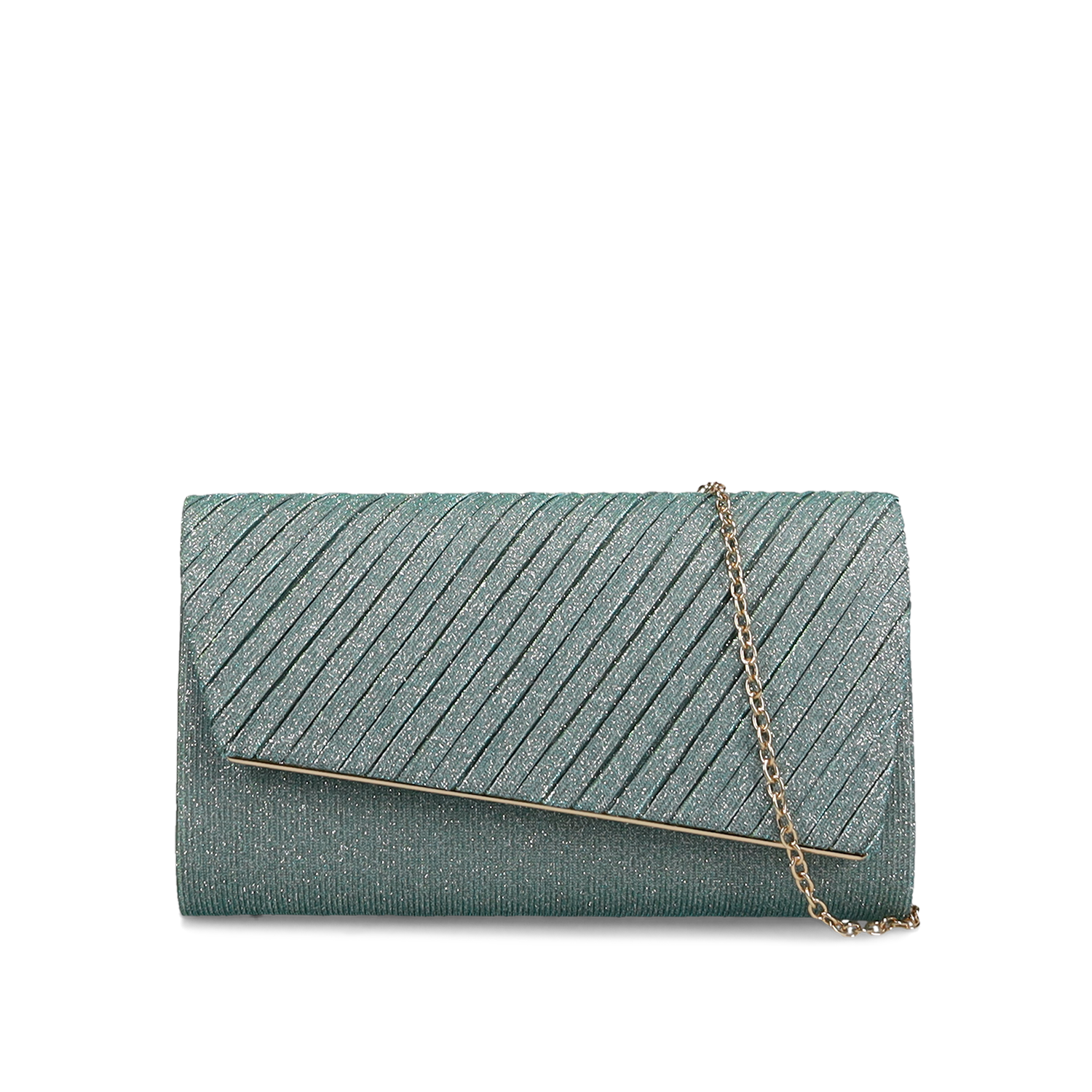 Πράσινη μεταλλιζέ τσάντα φάκελος