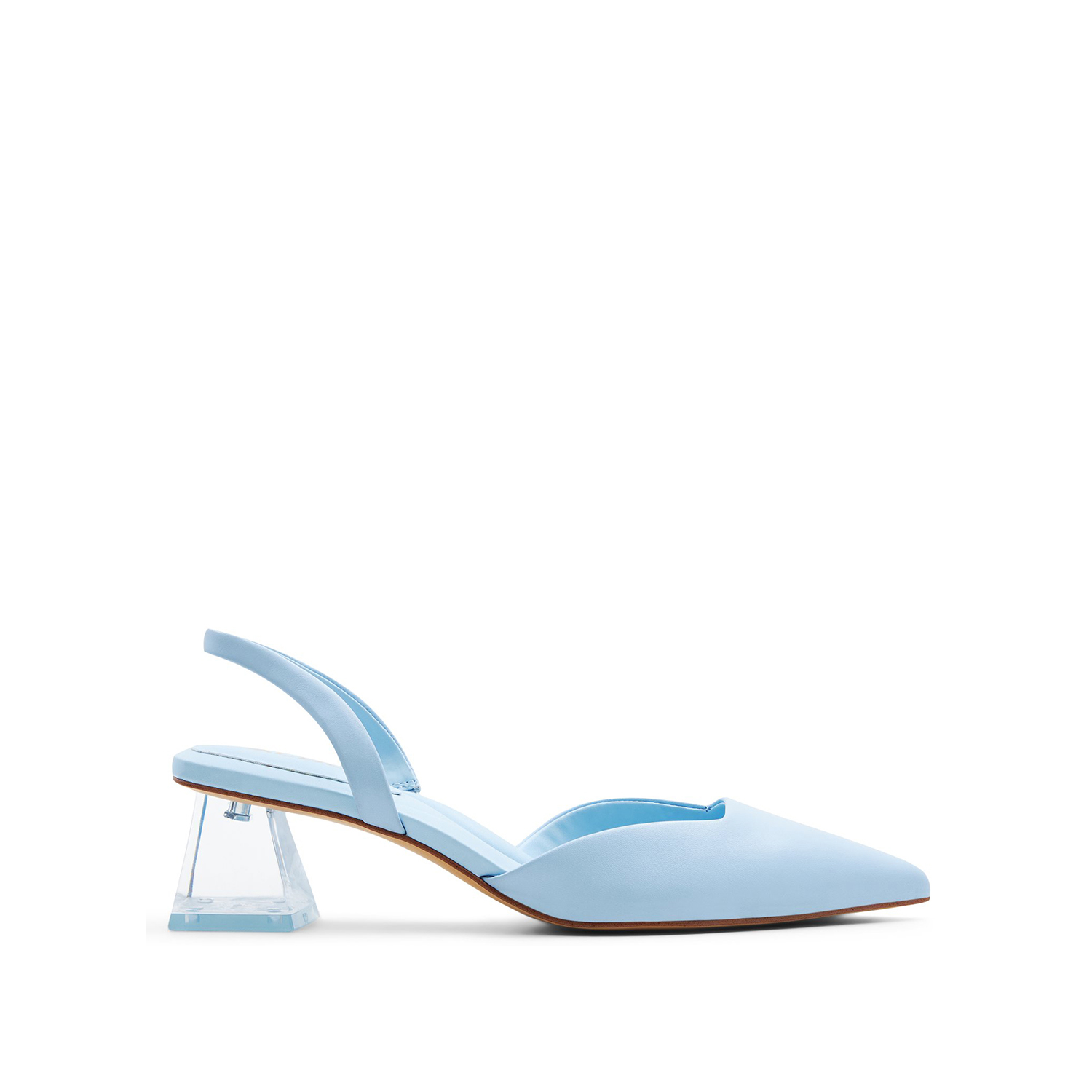 Μπλε δερμάτινη slingback γόβα MALAGA
