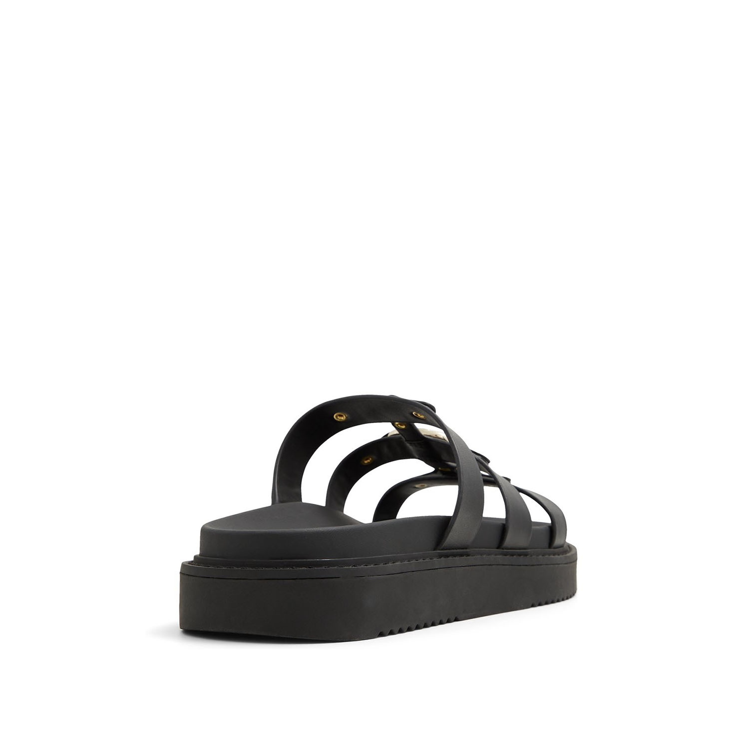 ALDO Μαύρο δερμάτινο footbed σανδάλι MARIESOLEIL - 2