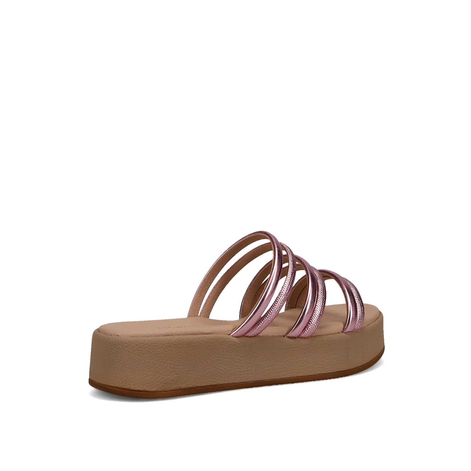 Ροζ μεταλλικό flatform σανδάλι φωτογραφία