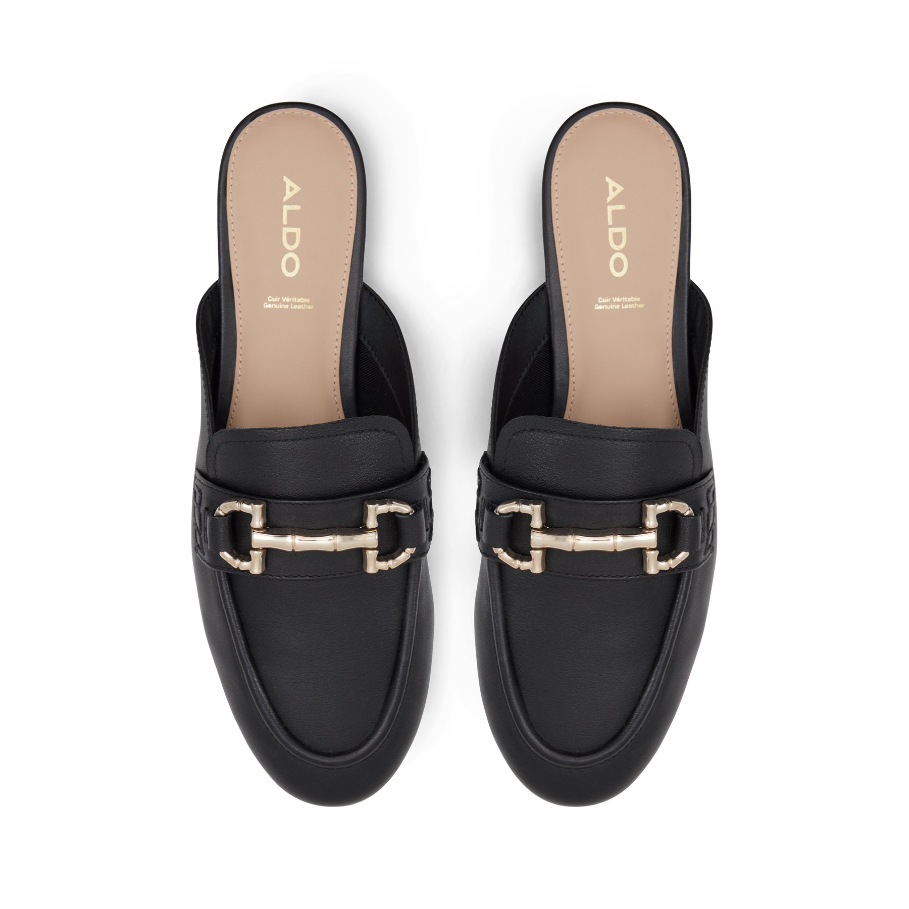 ALDO Μαύρο δερμάτινο mule MOSKA - 3