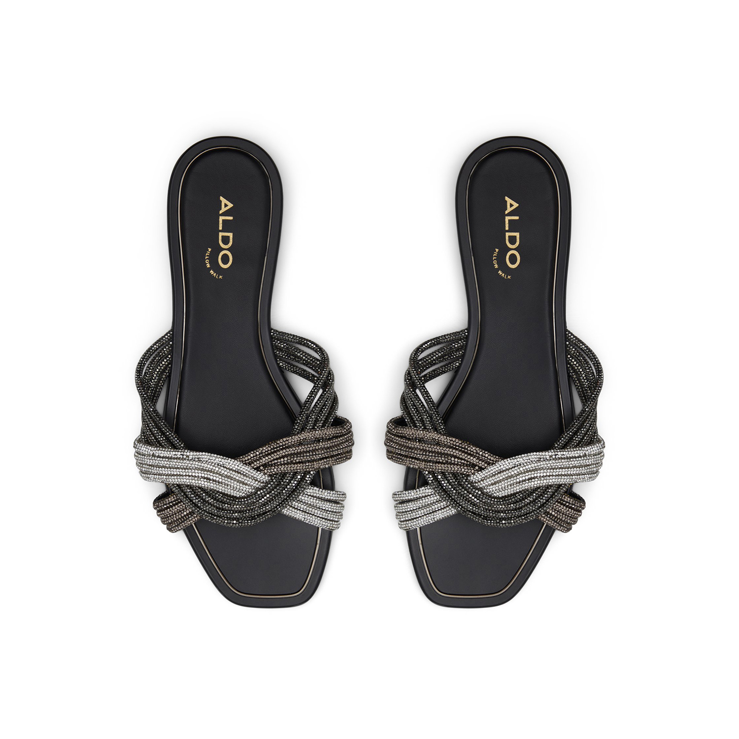 Μαύρο φλατ σανδάλι NAIRA φωτογραφία