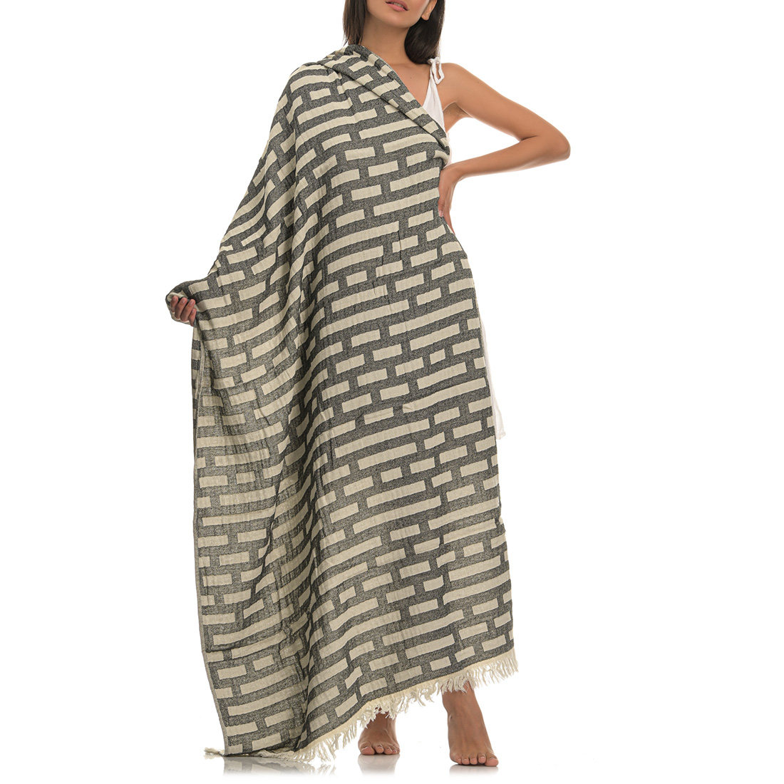 Γκρι πετσέτα θαλάσσης φωτογραφία