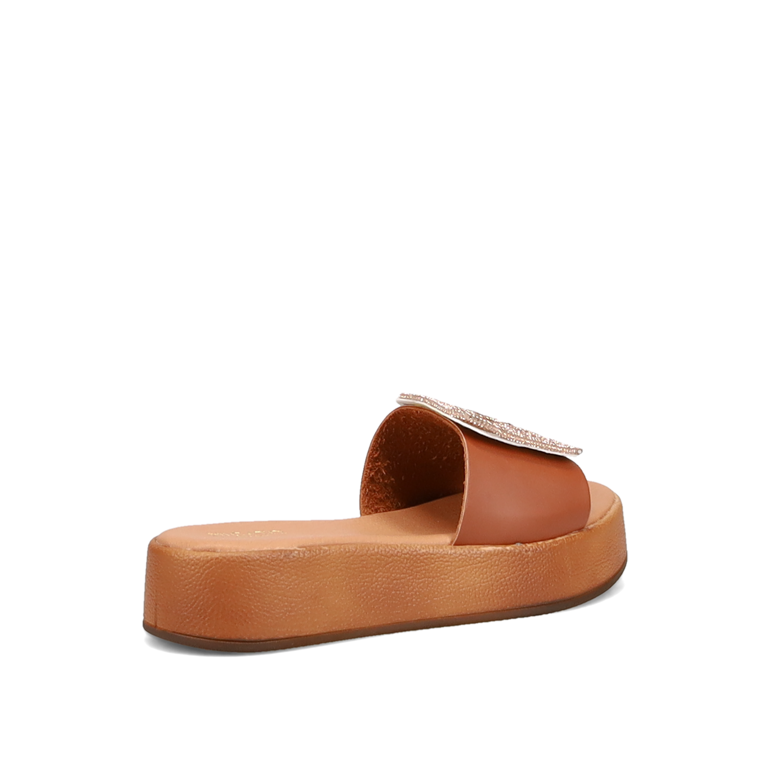Ταμπά δερμάτινο flatform σανδάλι φωτογραφία