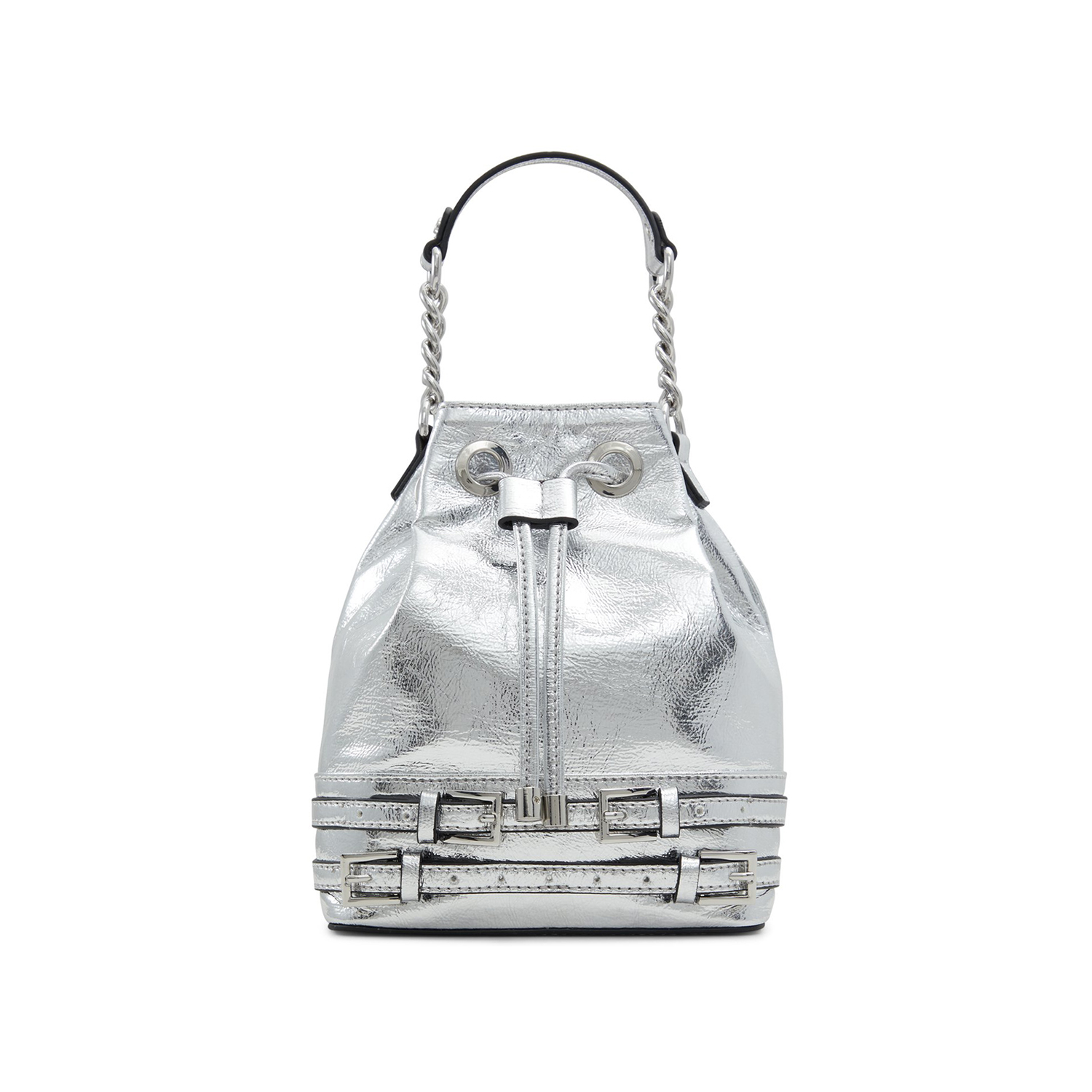 Ασημί τσάντα ώμου πουγκί PATY