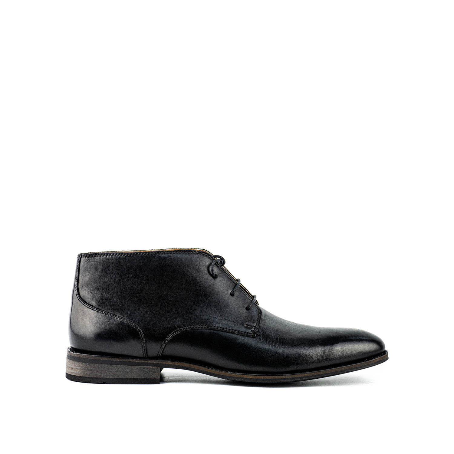 Ανδρικό μαύρο δερμάτινο μποτάκι