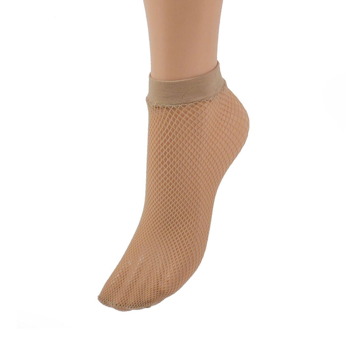 Μπεζ δικτυωτά καλτσάκια