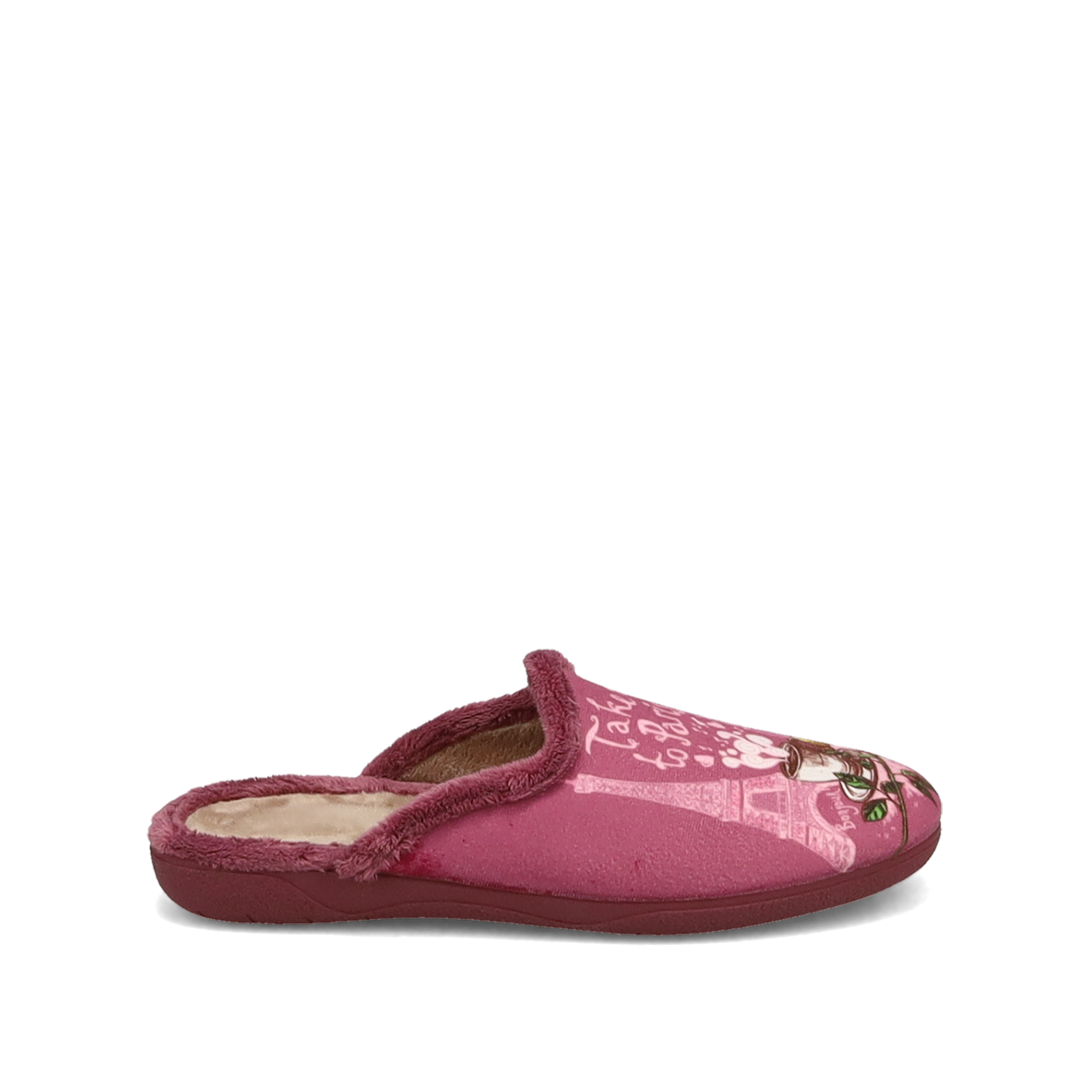 Μωβ-ροζ γυναικεία παντόφλα