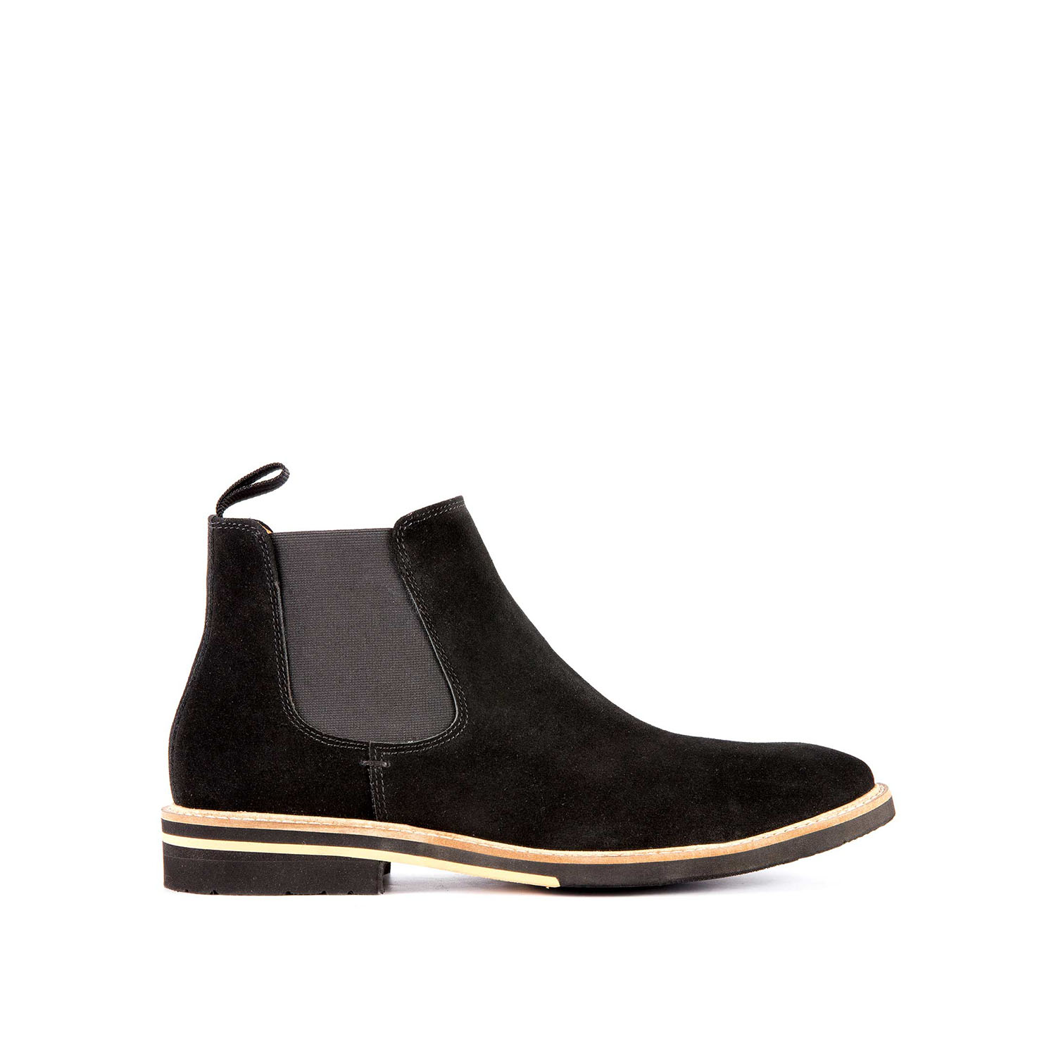 Μαύρο δερμάτινο καστόρι ανδρικό μποτάκι