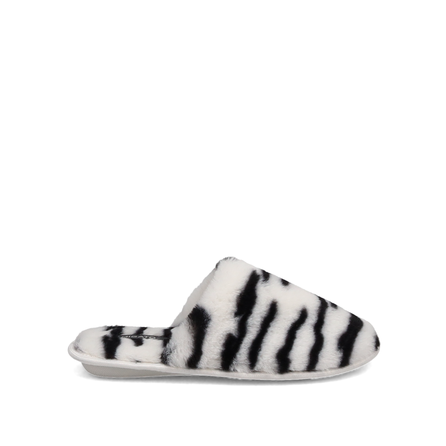 MIGATO Ασπρόμαυρη τιγρέ παντόφλα