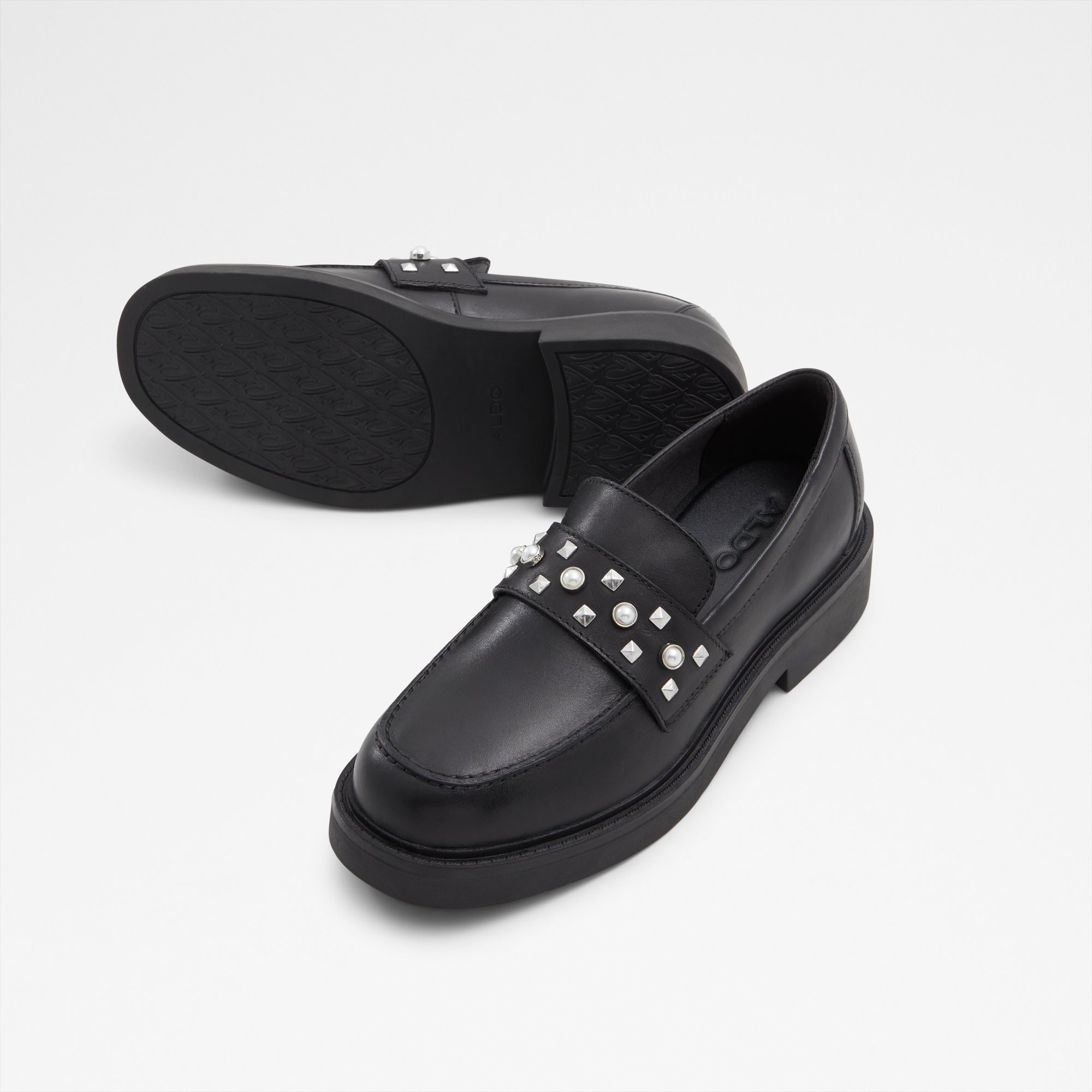 Μαύρο δερμάτινο loafer VERIMA