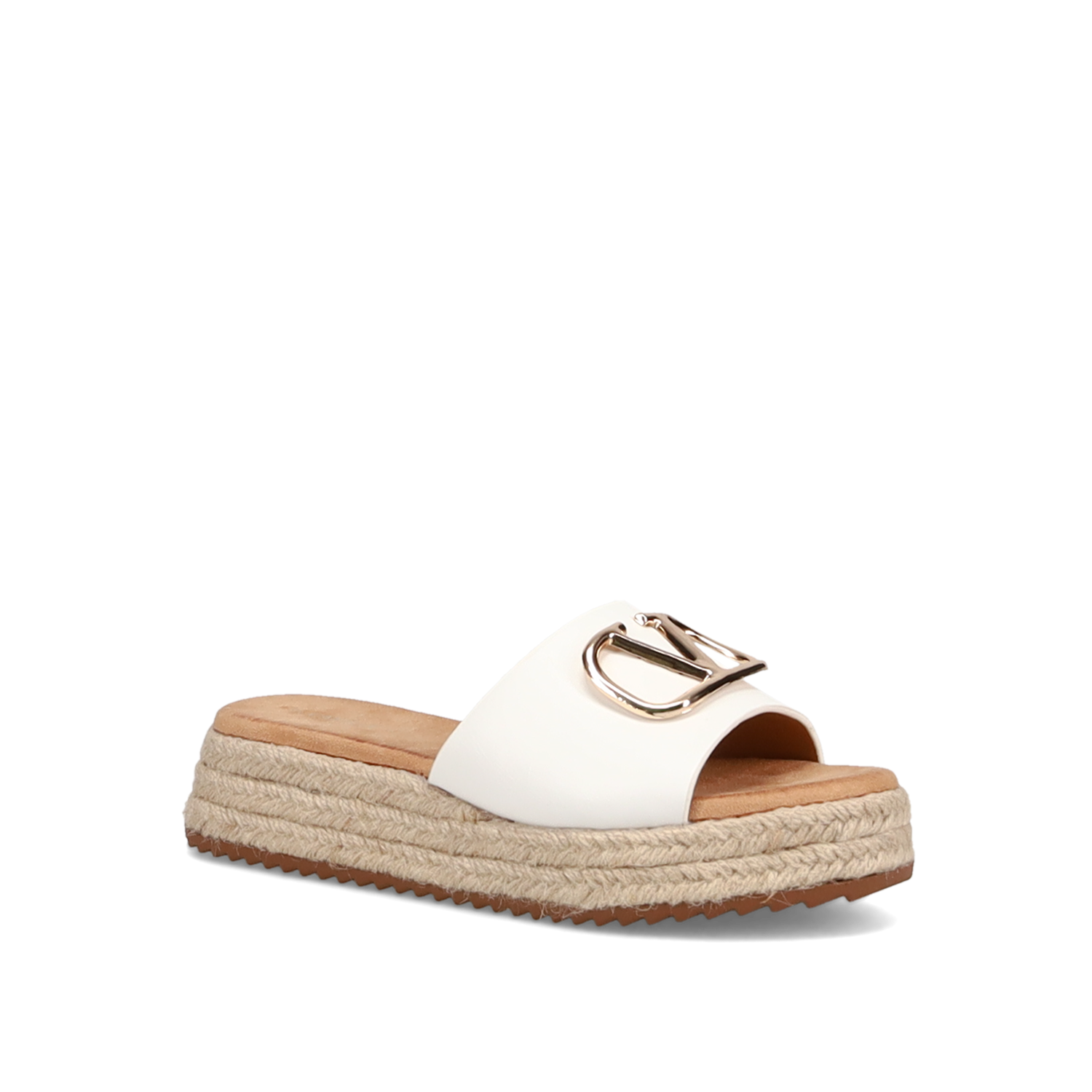 Λευκό flatform σανδάλι φωτογραφία