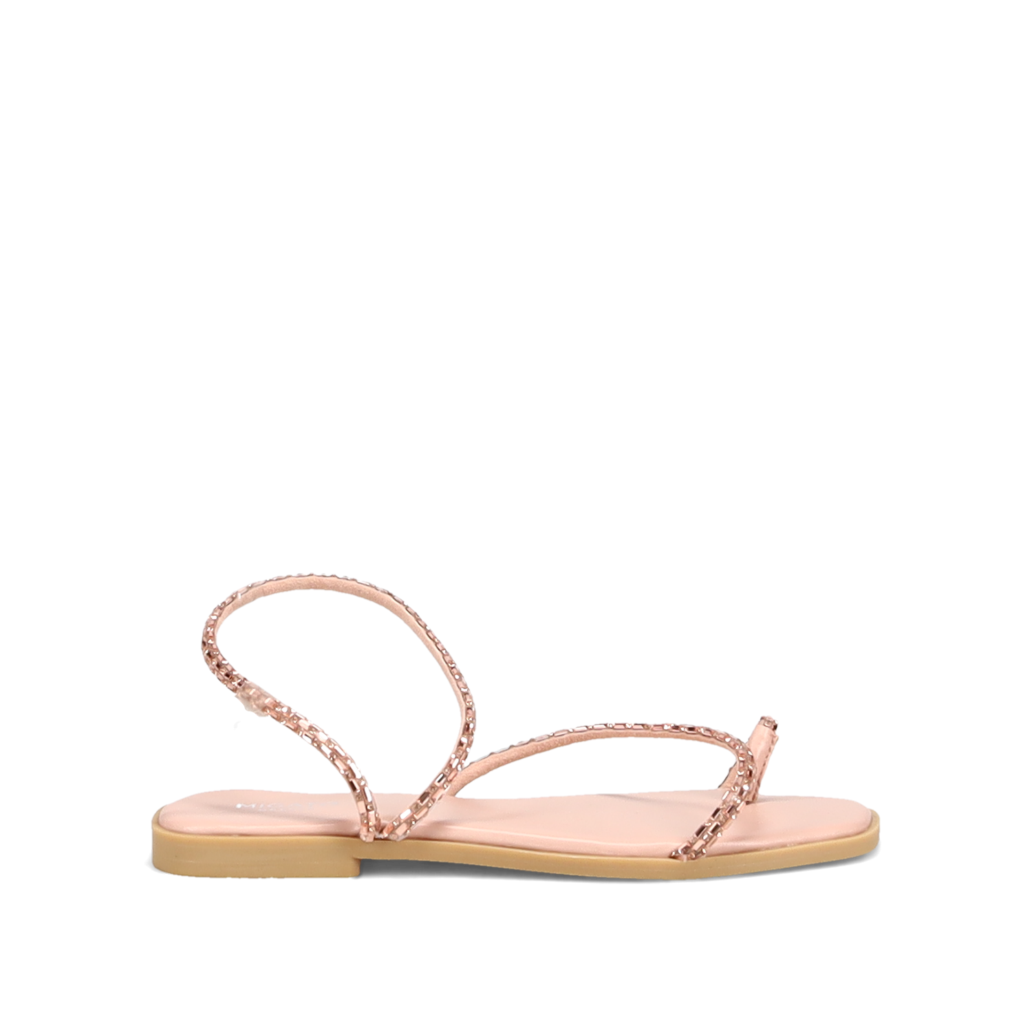 Μπεζ σανδάλι με στρας